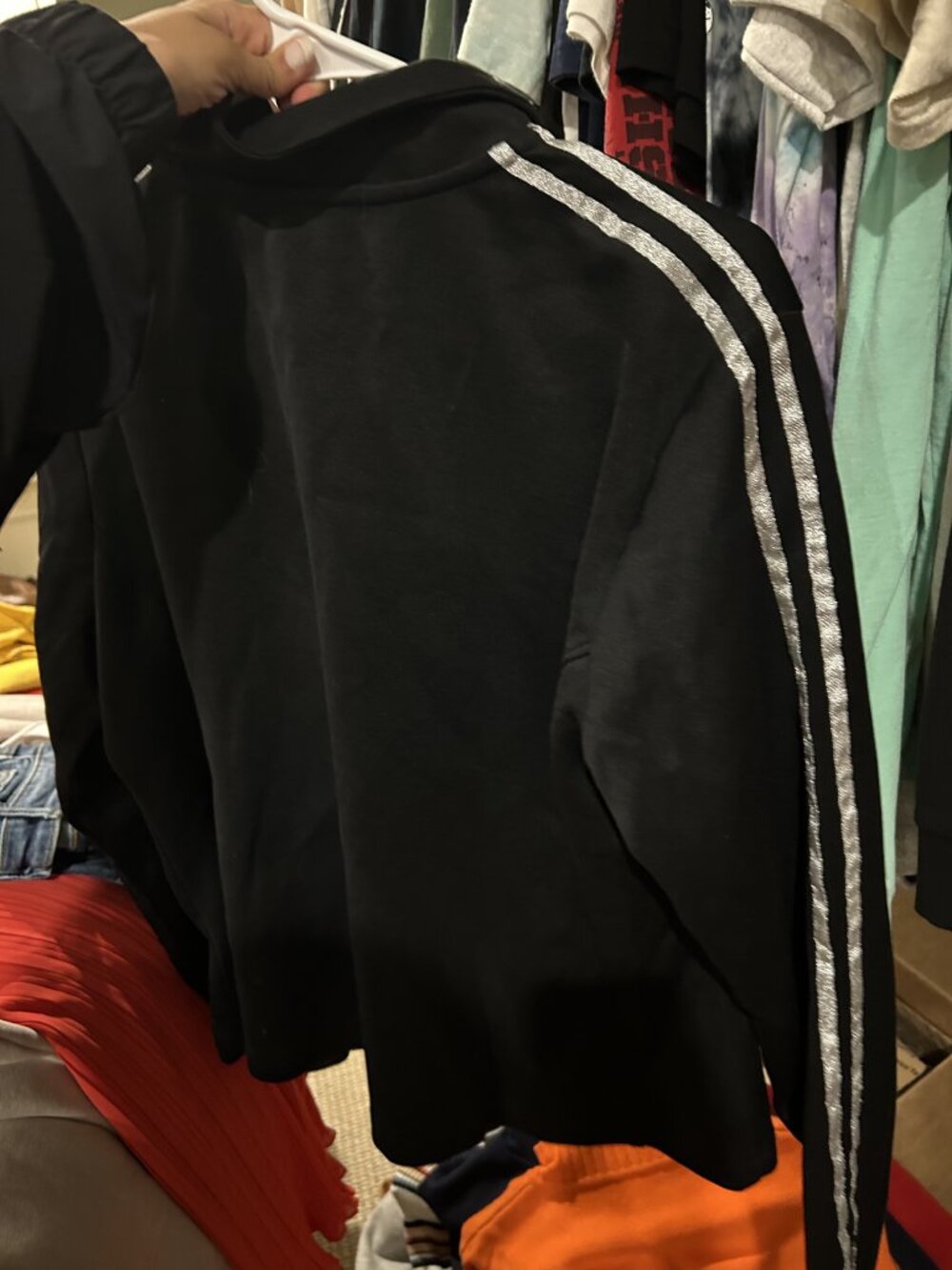 Lauren Ralph Lauren Black Silver Stripe Crest Track Jacket XL - Picture 4 of 4